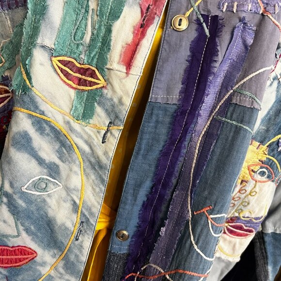 CANDY STARKMAN Art Asembled Long Sleeved Denim Shirt / Lightweight Jacket - Picture 6 of 7